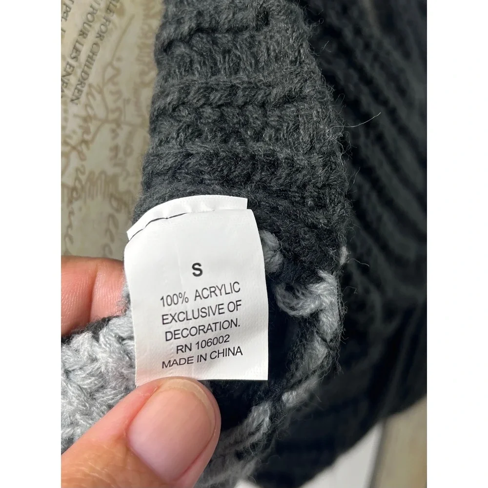 Telluride Clothing Company Dog Sweater Small Black Grey Striped Shawl Collar NWT
